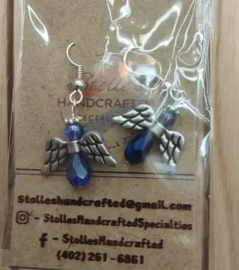 Blue angel earrings