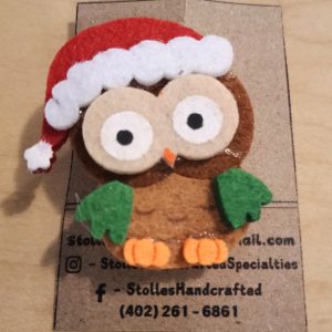 christmas owl pin