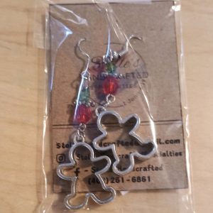 Gingerbread man earrings